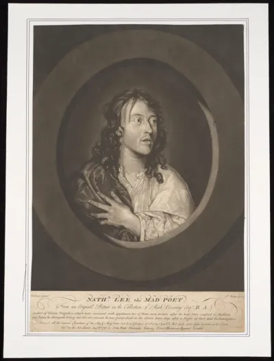 A madman designated as the poet Nathaniel Lee in Bethlem Hospital