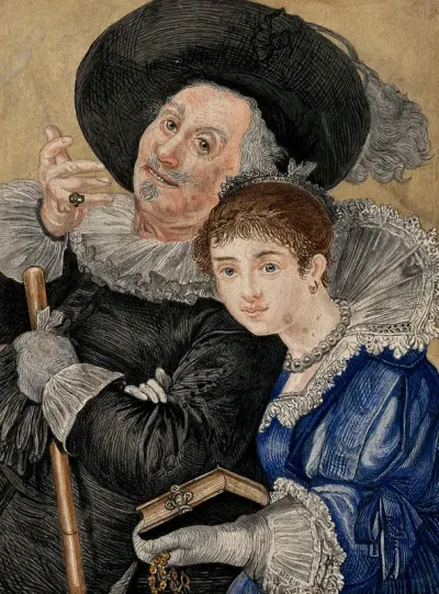 A man and a woman in seventeenth century costume