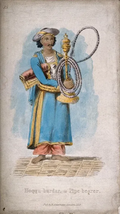A man bearing a hooka