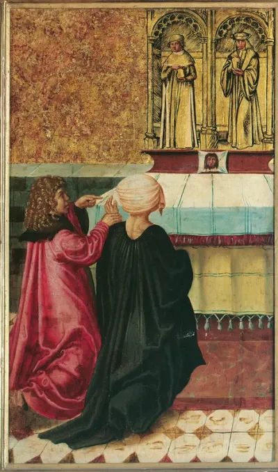 A Man Commands his Wife to St Cosmas and Damian