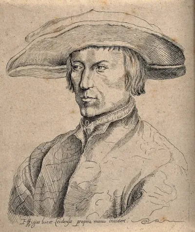 A man, head and shoulders, designated as Lucas van Leyden