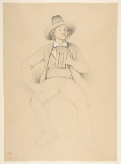 A Man in Tyrolean Costume, Seated, Smoking a Pipe