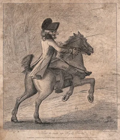 A man riding a horse in Hyde Park
