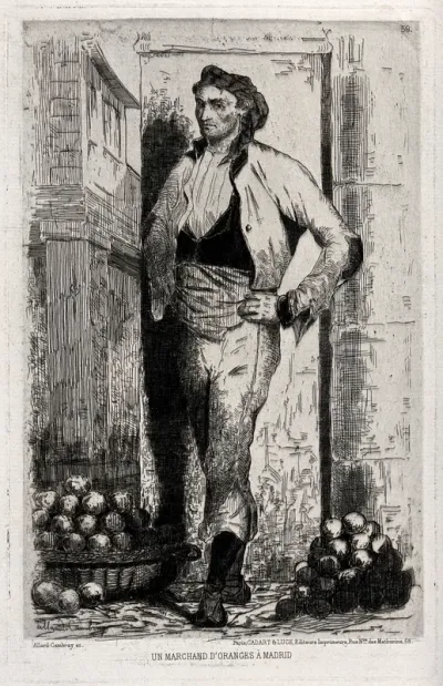 A man selling oranges in Madrid