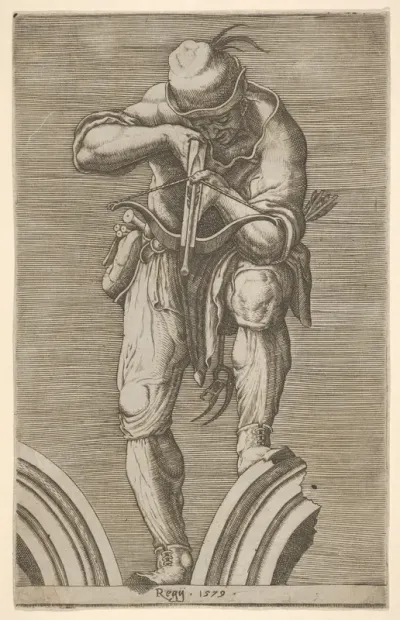A Man Shooting a Crossbow