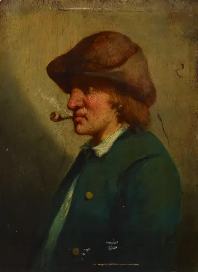 A man smoking a pipe