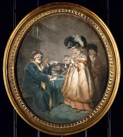 A man telling a lady's horoscope