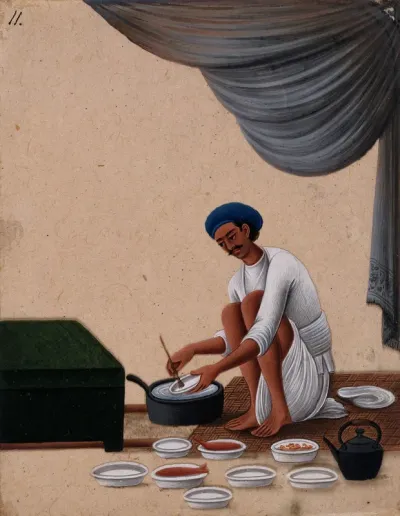 A man washing dishes