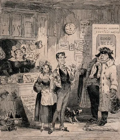 A man with a carpetbag and an umbrella enters a lodging house and asks for a room, but the landlady rejects his request, thinking that his carpetbag identifies him with a man who had defrauded other lodging houses