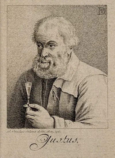 A man with a glass of spirits; representing the sense of taste