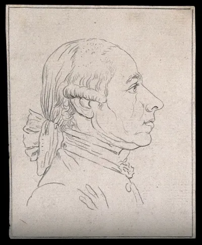 A man with a nose indicating reflectiveness (according to Lavater)