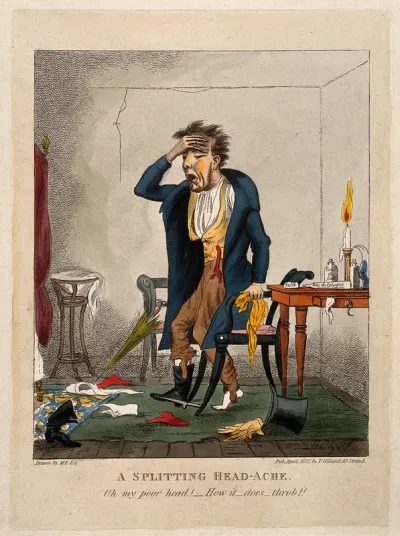 A man with an excruciating headache