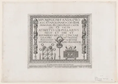 A Marble Plaque with Military Insignia, from "Speculum Romanae Magnificentiae"