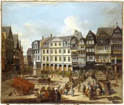A Market on the Römerberg in Frankfurt