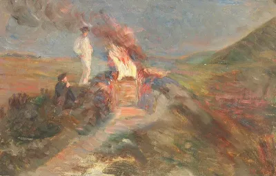 A Midsummer bonfire in the dunes