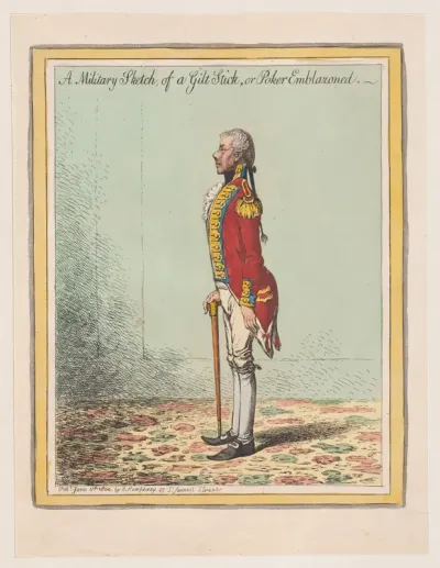 A Military Sketch, of a Gilt Stick, or Poker Emblazoned