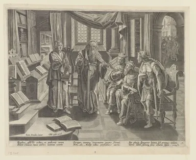 A minstrel playing before the King of Israel, Judah and Edom