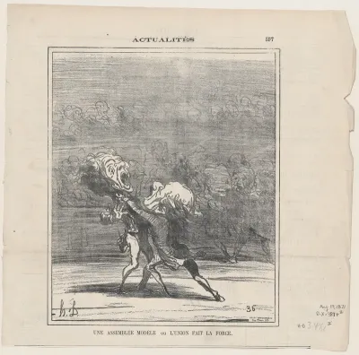A model of an assembly or unity makes strength, from 'News of the day,' published in Le Charivari, August 19, 1871