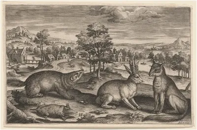 A Mole, a Badger, a Horned Hare and a Fox