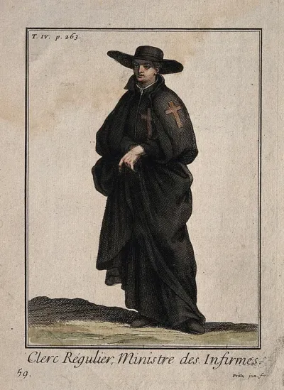 A monk for the care of sick people dressed in his habit
