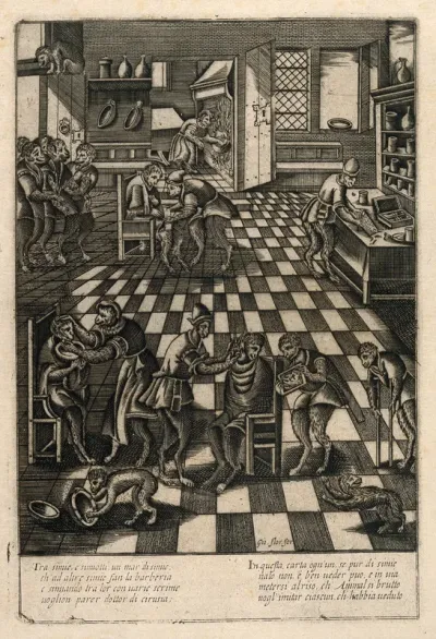A monkey barber's shop