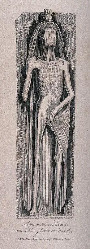A monumental stone skeleton