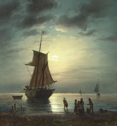 A moonlit night by the North Sea.