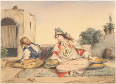 A Moorish Couple on Their Terrace