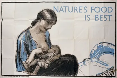 A mother breastfeeding her child