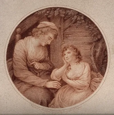 A mother telling her daughter a mournful tale