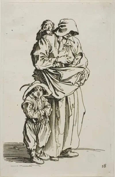 A Mother with her Three Children, plate 18 from The Beggars