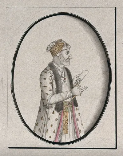 A Mughal courtier holding a piece of paper