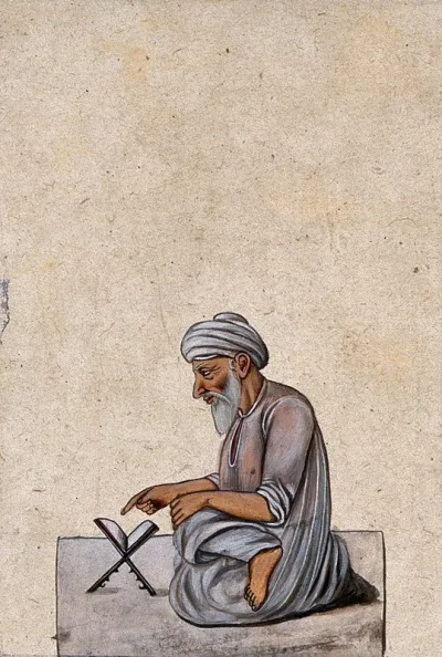 A mullah (Muslim scholar) reading a book