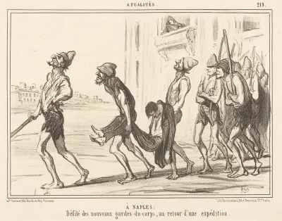 A Naples: Défilé des... gardes-du-corps...