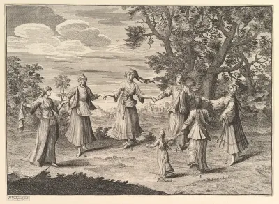 A Native Dance (Aubry de La Mottraye's "Travels throughout Europe, Asia and into Part of Africa...," London, 1724, vol. I, pl. 11)