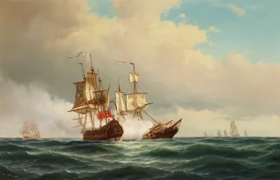 A naval battle.