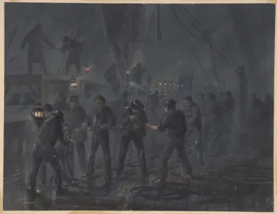A Night Scene. The Cable Entangled and Nearly Broken, July 18th, 1866