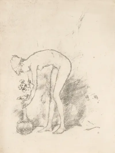 A Nude Model Arranging Flowers