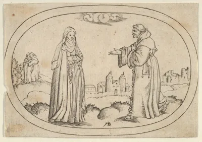 A Nun and a Friar, from "Das Bossenbüchlein"