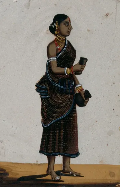A oil monger's wife holding a pot