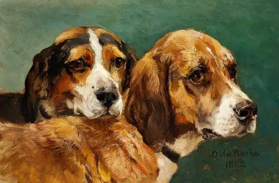 A pair of sporting dogs.