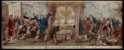 A parson being put into bed with an ass dressed in a frilled nightgown, as a practical joke