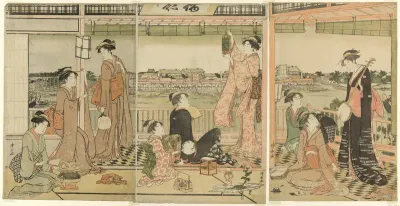 A Party Viewing the Moon Across the Sumida River