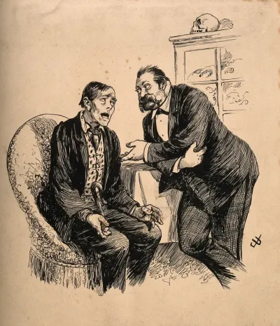 A patient consulting his friendly doctor