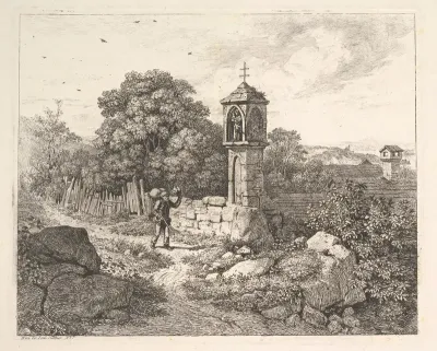 A Peasant Greeting the Statue of Mary