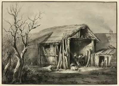A Peasant Seated in a Shed