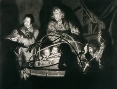 A philosopher giving an astronomical lecture on an orrery