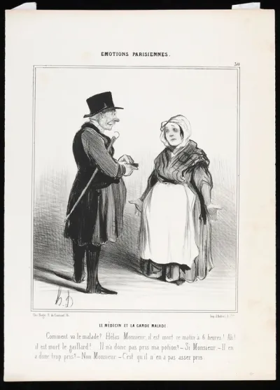 A physician and a nurse discuss the recent death of a patient: the physician instinctively resorts to blaming the patient for non-compliance in following the prescribed dosage