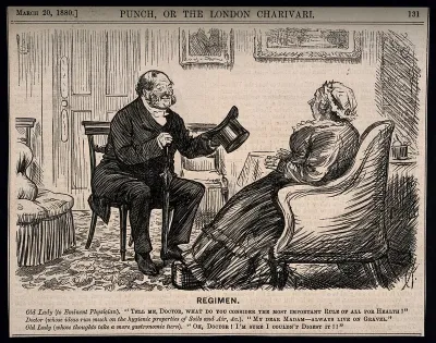 A physician and his female patient talking at cross purposes