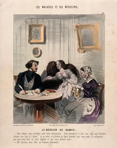A physician prescribing entertainment as a cure for a young woman's nervous illness
